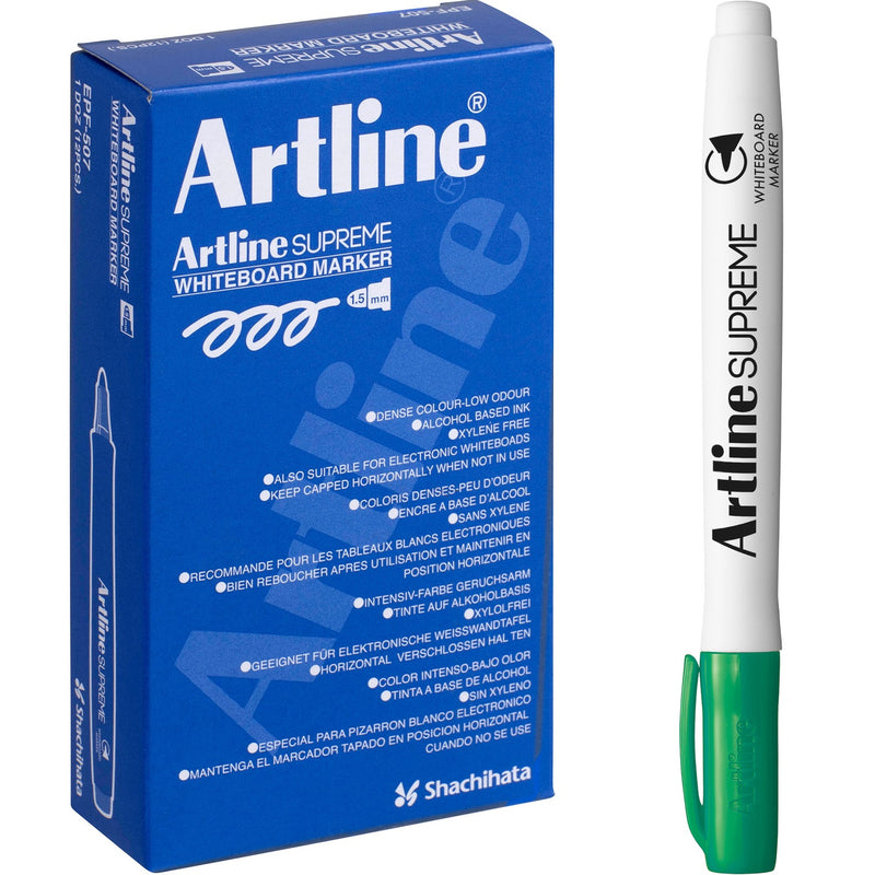 Artline Supreme Whiteboard Marker Green Box 12