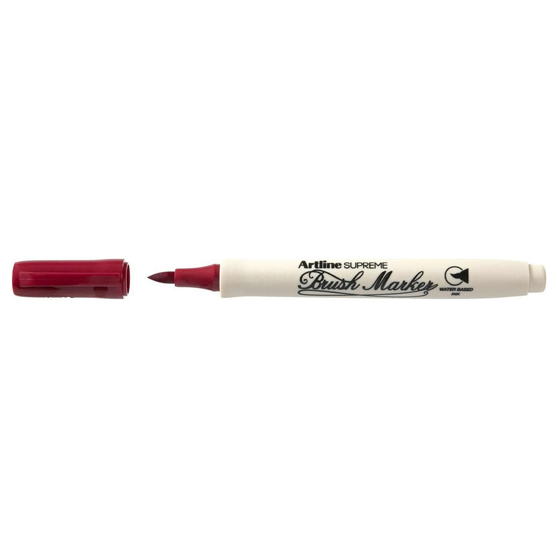 Artline Supreme Brush Marker Dark Red Box 12