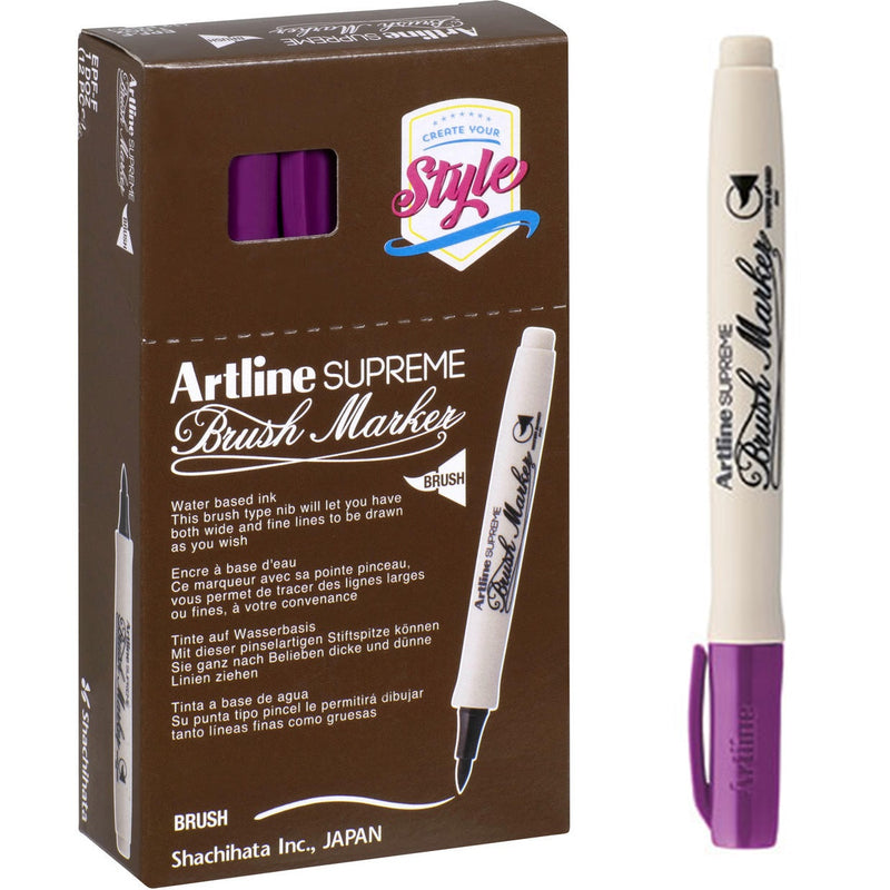 Artline Supreme Brush Marker Magenta Box 12