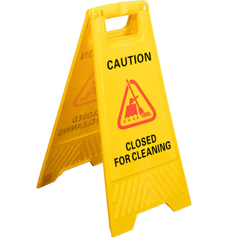 Cleanlink Safety Sign Closed For Cleaning 320x310x650mm Yellow
