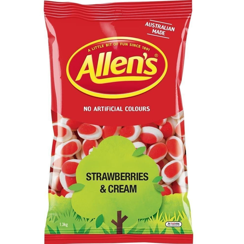 Allens Strawberry And Cream Lollies 1.3Kg Bag