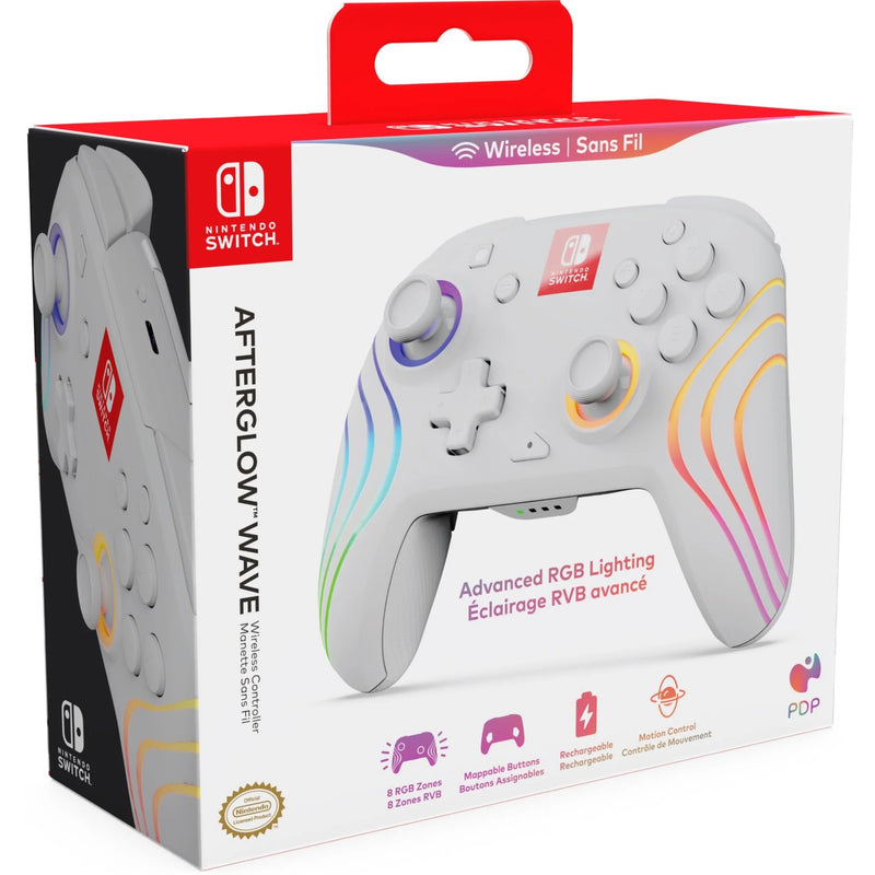 PDP Afterglow Wave Wireless Controller Nintendo Switch White
