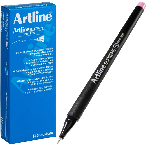 Artline Supreme Fineline Pen 0.4mm Pastel Pink Box 12