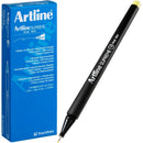 Artline Supreme Fineline Pen 0.4mm Pastel Yellow Box 12