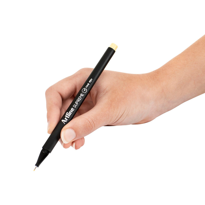 Artline Supreme Fineline Pen 0.4mm Pastel Yellow Box 12