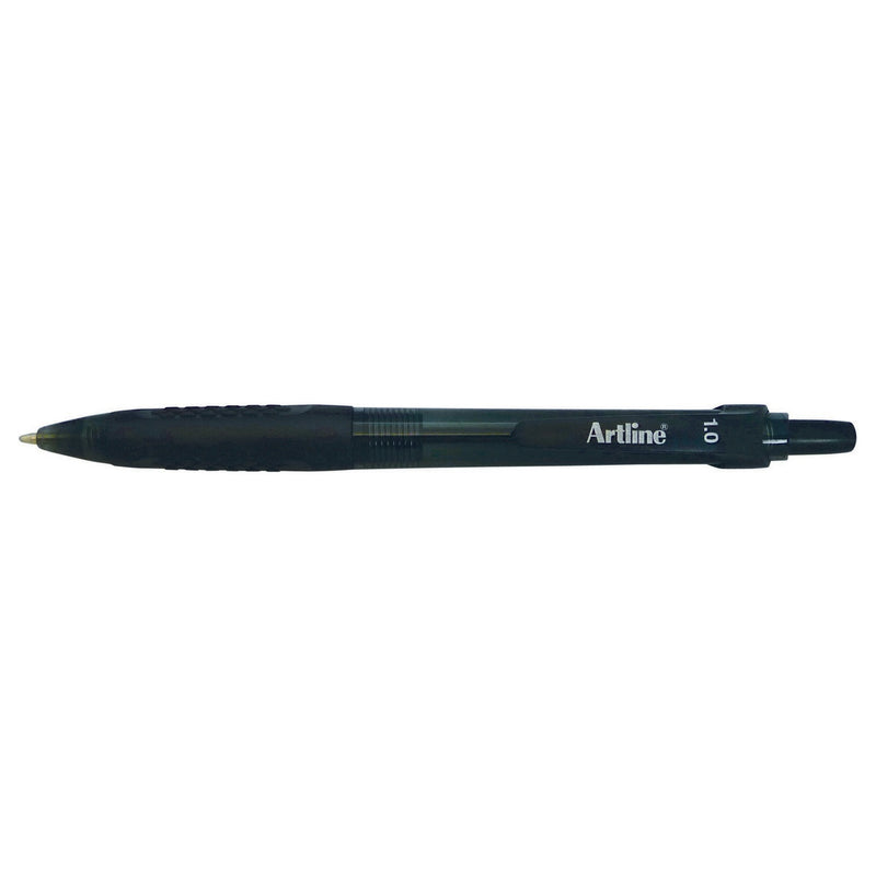 Artline Grip Retractable Ballpoint Pen Medium Black Box 12