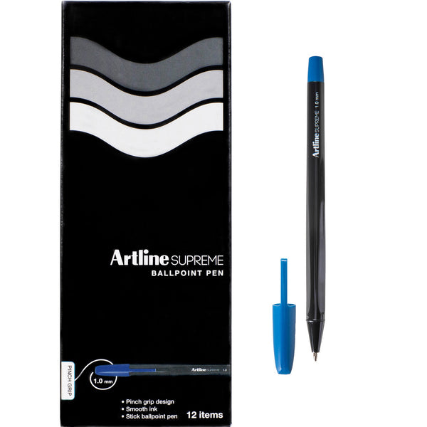 Artline Supreme Ballpoint Pen Blue Box 12