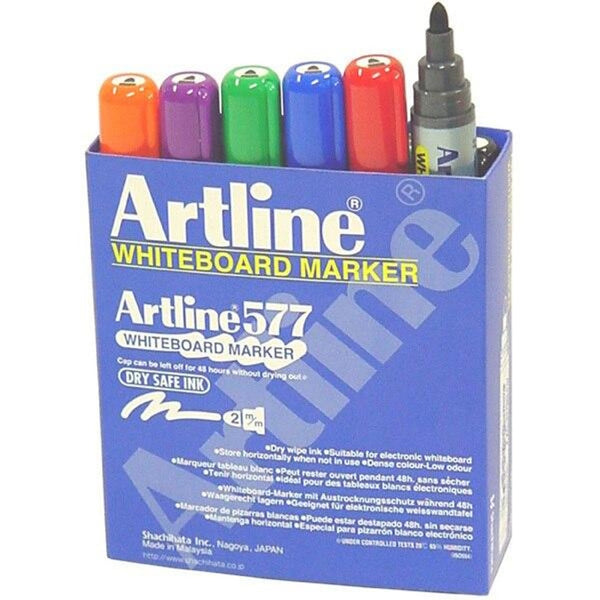 Artline 577 Whiteboard Marker 2 Bullet Assorted Box 12