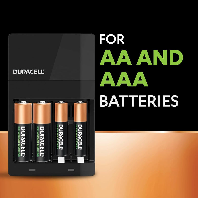 Duracell AA AAA Batteries Charger Rechargeable Batteries Included