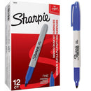Sharpie Permanent Marker Fine Point 1.0mm Blue Box 12