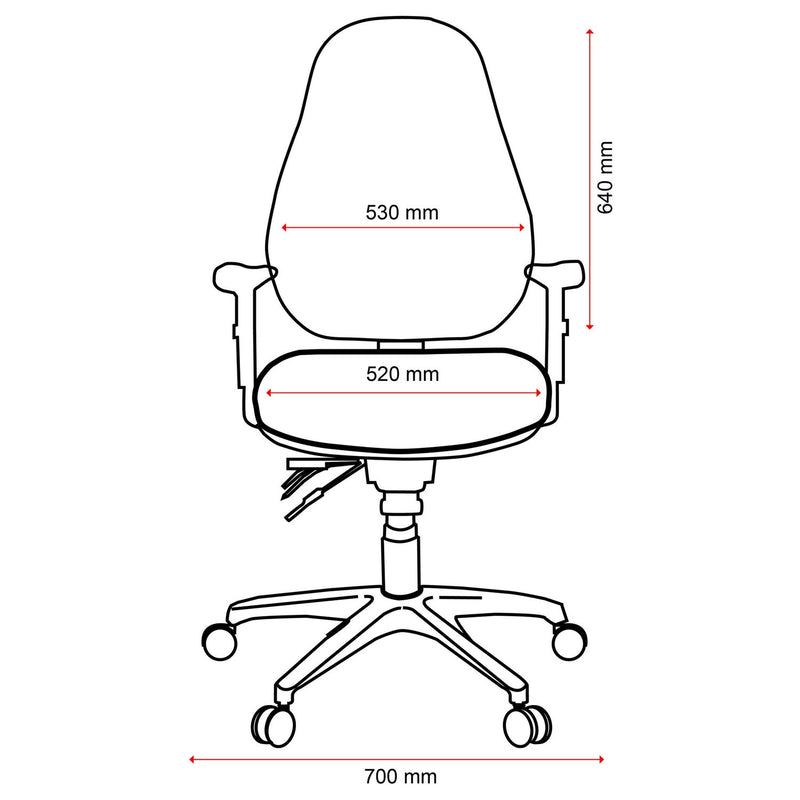 Buro Persona Leather Office Chair Ergonomic with Arms Black