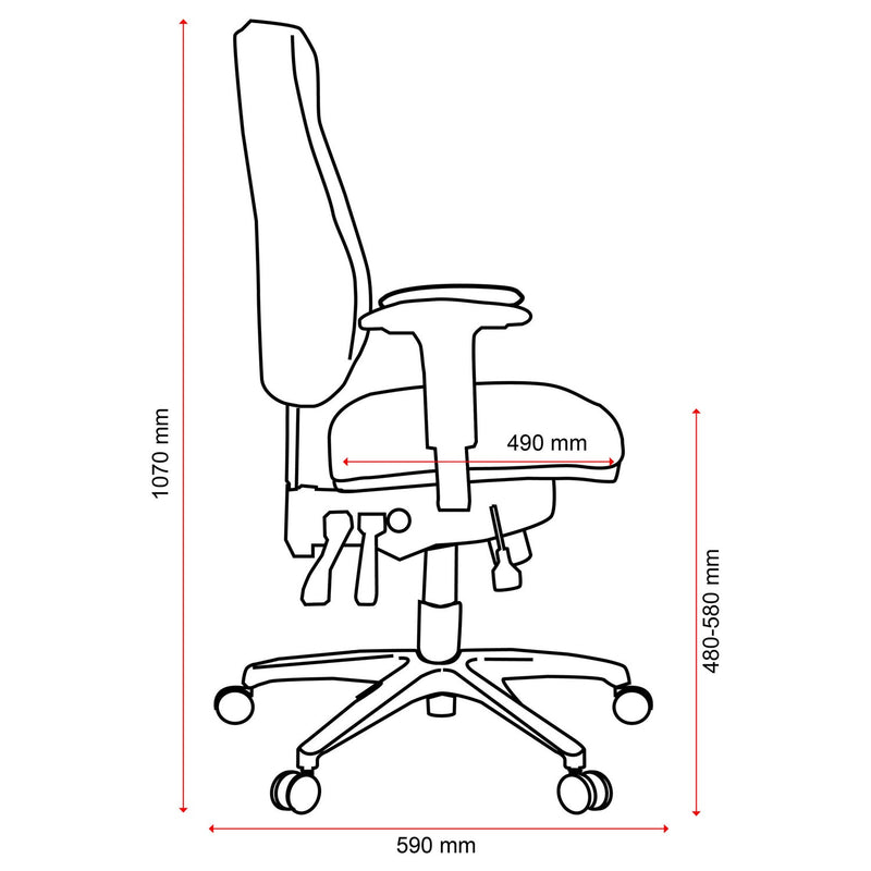 Buro Persona Leather Office Chair Ergonomic with Arms Black