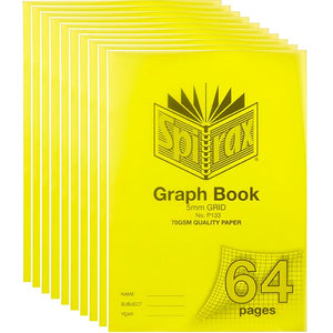 Spirax P133 Graph Book 5mm Grid 64 Page A4 Yellow 10 Pack – SuperOffice