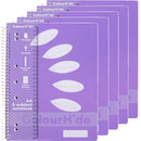 Colourhide 5-Subject Section Notebook 250 Page A4 Lavender Purple Book