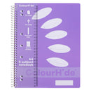 Colourhide 5-Subject Section Notebook 250 Page A4 Lavender Purple Book