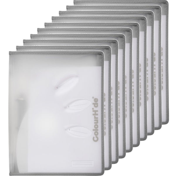 ColourHide Zipper Binder A4 2 D-Ring 25mm Clear Grey Bulk Pack 10 ...
