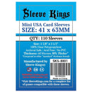 Sleeve Kings Board Game Sleeves Mini USA 41mmx63mm 110 Sleeves Per Pack