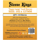 Sleeve Kings Board Game Sleeves "Super Large" 102mmx127mm 110 Sleeves Per Pack
