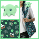 Tee Turtle - Plushie Tote Bag - Dark Green Tabletop Gaming Tote Bag and Mint Cthulhu Plushie