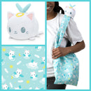 Tee Turtle - Plushie Tote Bag - Light Blue Angel Cats Tote Bag and White Angel Cat Plushie