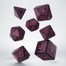 Runic Shimmering Black w Magenta - Dice Set 7