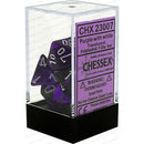 D7-Die Set Dice Translucent Polyhedral Purple/White 7 Dice in Display