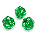 Chessex D20 Dice Translucent Polyhedral Green/white d20