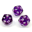 Chessex D20 Dice Translucent Polyhedral Purple/white d20