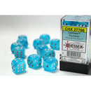 Chessex D6 DiceLuminary 16mm d6 Sky/silver Dice Block 12 dice