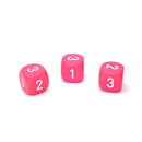 Chessex D3 Dice Opaque 16mm d3 d6 w/ 1-2-3 twice Pink/white