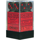 Chessex D6 Translucent 16mm d6 Smoke/red Dice Block 12 dice