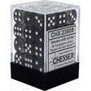 D6 Dice Translucent 12mm Smoke/White 36 Dice in Display