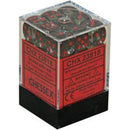 D6 Dice Translucent 12mm Smoke/Red 36 Dice in Display