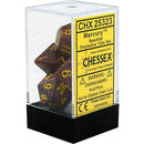 D7-Die Set Dice Speckled Polyhedral Mercury 7 Dice in Display