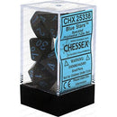 D7-Die Set Dice Speckled Polyhedral Blue Stars 7 Dice in Display