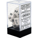 D7-Die Set Dice Opaque Polyhedral White/Black 7 Dice in Display