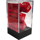 D7-Die Set Dice Opaque Polyhedral Red/White 7 Dice in Display