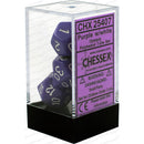 D7-Die Set Dice Opaque Polyhedral Purple/White 7 Dice in Display