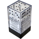 D6 Dice Opaque 16mm White/Black 12 Dice in Display