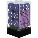 Chessex D6 Opaque 16mm d6 Purple/white Dice Block 12 dice