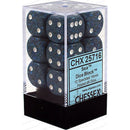D6 Dice Speckled 16mm Sea 12 Dice in Display