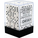 D6 Dice Opaque 12mm White/Black 36 Dice in Display