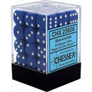 D6 Dice Opaque 12mm Blue/White 36 Dice in Display