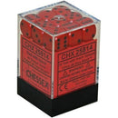 Chessex D6 Opaque 12mm d6 Red/black Dice Block 36 dice