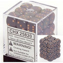 D6 Dice Opaque 12mm Dark Grey/Copper 36 Dice in Display