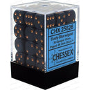 Chessex D6 Opaque 12mm d6 Dusty Blue/copper Dice Block 36 dice