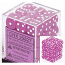D6 Dice Opaque 12mm Light Purple/White 36 Dice in Display