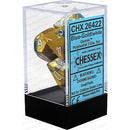 D7-Die Set Dice Gemini Polyhedral Blue-Gold/White 7 Dice in Display
