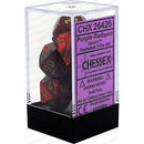 D7-Die Set Dice Gemini Polyhedral Purple-Red/Gold 7 Dice in Display