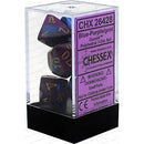 D7-Die Set Dice Gemini Polyhedral Blue-Purple/Gold 7 Dice in Display